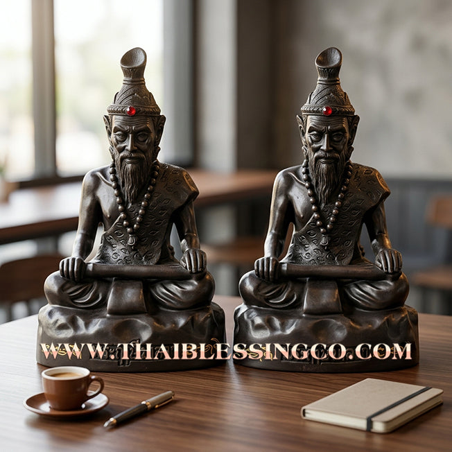 🔥 Sacred "Phra Reusi Bod Ya" (The Medicine-Grinding Hermit) – Blackened Bronze Altar Edition: The Divine Engine for Debt Liquidation, Total Financial Recovery, and Sovereign Prosperity!