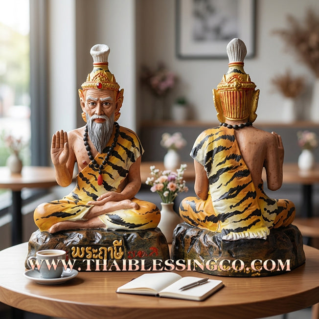 ✨🔥 Sacred "Phra Reusi Tafai" (The Third-Eye Fire Sage) – Hand-Painted Metal Altar Edition: "The Divine Engine for Financial Liberation, Absolute Protection, and Unstoppable Life Elevation!