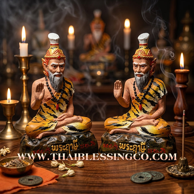 ✨🔥 Sacred "Phra Reusi Tafai" (The Third-Eye Fire Sage) – Hand-Painted Metal Altar Edition: "The Divine Engine for Financial Liberation, Absolute Protection, and Unstoppable Life Elevation!