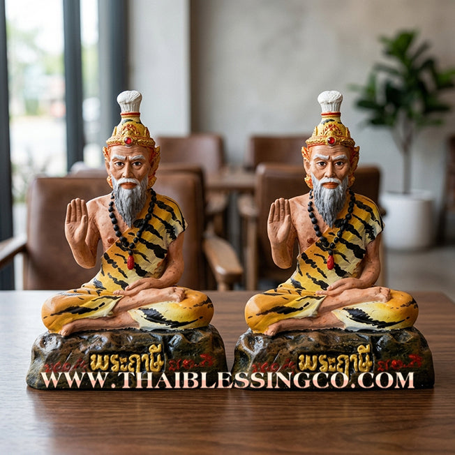 ✨🔥 Sacred "Phra Reusi Tafai" (The Third-Eye Fire Sage) – Hand-Painted Metal Altar Edition: "The Divine Engine for Financial Liberation, Absolute Protection, and Unstoppable Life Elevation!