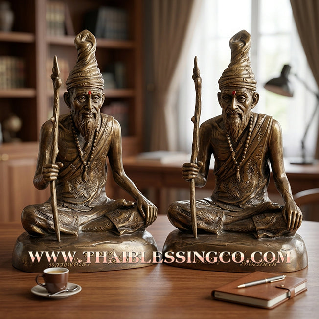 🔥 Sacred "Phra Reusi" (The Grand Hermit Sage) – Metal Altar Edition: "Ruay Ruay Ruay" (Rich Rich Rich) – Luang Phor Sawai, Wat Prasat Phanom Rung (2005) – The Ultimate Engine for Divine Wisdom, Infinite Wealth, and Unstoppable Life Elevation!