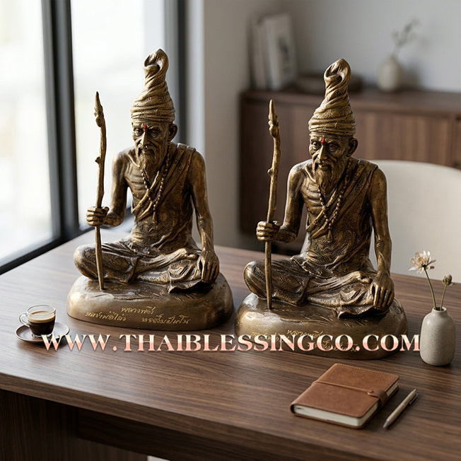 🔥 Sacred "Phra Reusi" (The Grand Hermit Sage) – Metal Altar Edition: "Ruay Ruay Ruay" (Rich Rich Rich) – Luang Phor Sawai, Wat Prasat Phanom Rung (2005) – The Ultimate Engine for Divine Wisdom, Infinite Wealth, and Unstoppable Life Elevation!