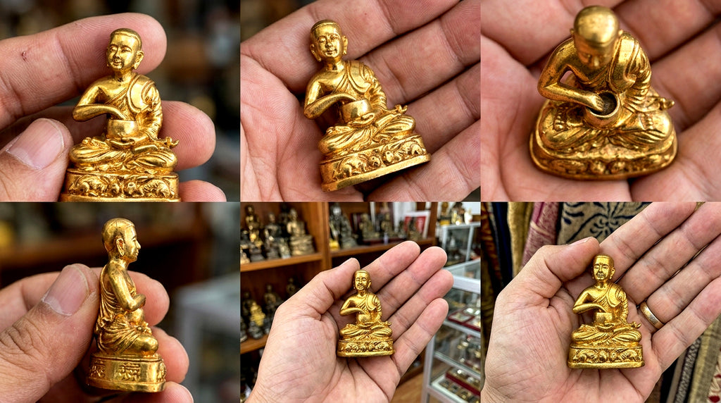 🥣 Sacred Phra Sivali "Jok Bat" - The Eternal Abundance Statue (2011 Wai Khru Edition) - Blessed by Kruba Krissana, Weluwan Monastery - Golden Brass with Sacred Powder Inlay
