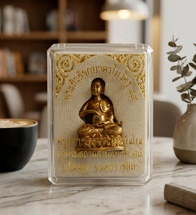 🥣 Sacred Phra Sivali "Jok Bat" - The Eternal Abundance Statue (2011 Wai Khru Edition) - Blessed by Kruba Krissana, Weluwan Monastery - Golden Brass with Sacred Powder Inlay
