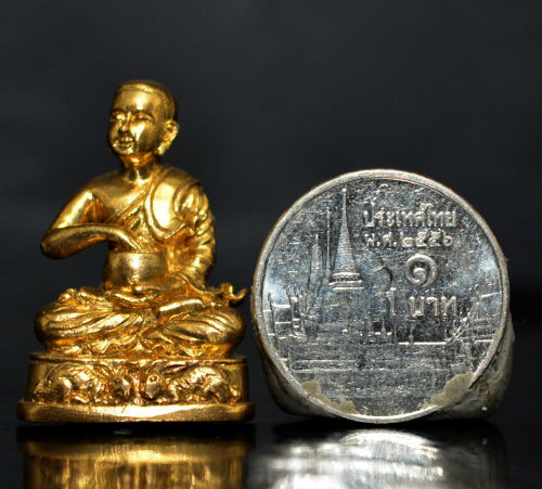 🥣 Sacred Phra Sivali "Jok Bat" - The Eternal Abundance Statue (2011 Wai Khru Edition) - Blessed by Kruba Krissana, Weluwan Monastery - Golden Brass with Sacred Powder Inlay