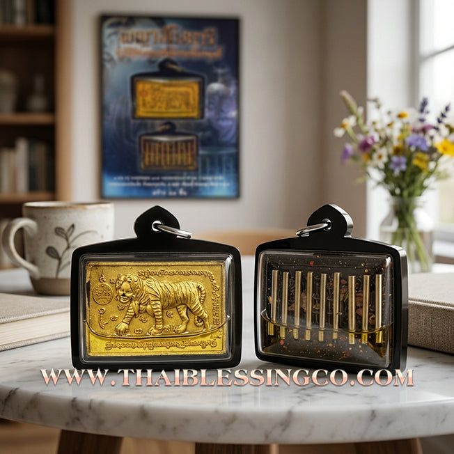 ✨🕉️ Sacred "Phraya Saming Naree" (The Tiger Enchantress) – Consecrated Powder in Tiger King Oil: Khru Tong, Lanna Buddha Magic Institute (2023 Exclusive) – The Ultimate Talisman for Irresistible Charm, Hypnotic Attraction, and Jungle Protection