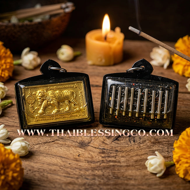 ✨🕉️ Sacred "Phraya Saming Naree" (The Tiger Enchantress) – Consecrated Powder in Tiger King Oil: Khru Tong, Lanna Buddha Magic Institute (2023 Exclusive) – The Ultimate Talisman for Irresistible Charm, Hypnotic Attraction, and Jungle Protection