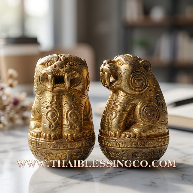 ✨🐅 Sacred "Phraya Suea Maha Barami" (Great Tiger of Power) – Brass Edition: Luang Phor Prong, Wat Tham Phru Takhian (2015 Legacy) – The Ultimate Talisman for Absolute Authority, Fearless Protection, and Financial Dominance!