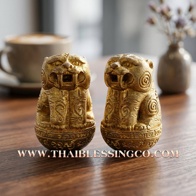 ✨🐅 Sacred "Phraya Suea Maha Barami" (Great Tiger of Power) – Brass Edition: Luang Phor Prong, Wat Tham Phru Takhian (2015 Legacy) – The Ultimate Talisman for Absolute Authority, Fearless Protection, and Financial Dominance!