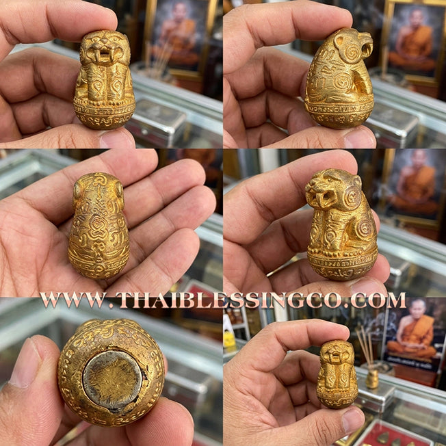 ✨🐅 Sacred "Phraya Suea Maha Barami" (Great Tiger of Power) – Brass Edition: Luang Phor Prong, Wat Tham Phru Takhian (2015 Legacy) – The Ultimate Talisman for Absolute Authority, Fearless Protection, and Financial Dominance!