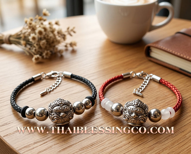 ✨🕉️ Sacred Polished Alpaca "No Mo Srivijaya" Phra Rahu Alchemical Sphere (Luk Om) Bracelet – Baramee Srivijaya The Ultimate Talisman for Modern Wealth, Fate Reversal, and Southern Prosperity!
