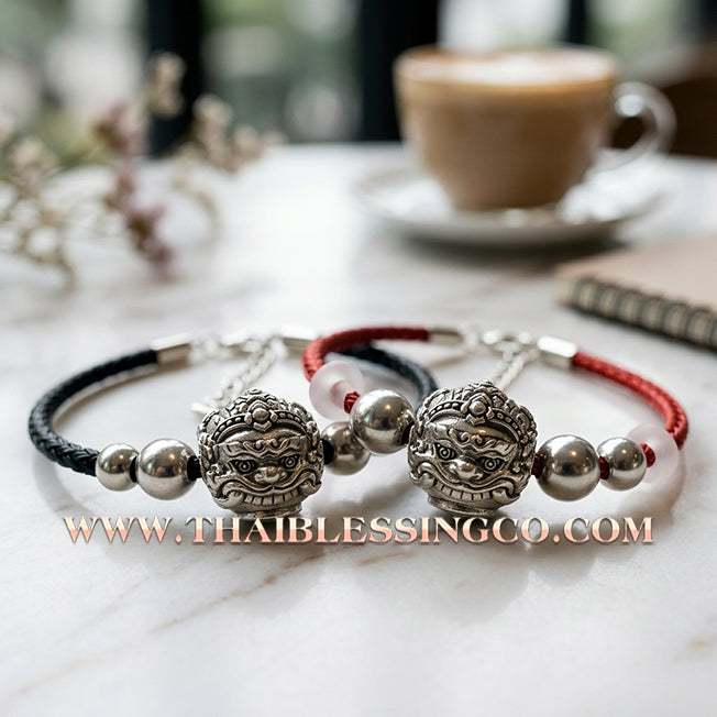 ✨🕉️ Sacred Polished Alpaca "No Mo Srivijaya" Phra Rahu Alchemical Sphere (Luk Om) Bracelet – Baramee Srivijaya The Ultimate Talisman for Modern Wealth, Fate Reversal, and Southern Prosperity!