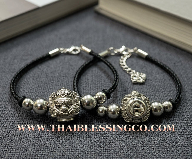 ✨🕉️ Sacred Polished Alpaca "No Mo Srivijaya" Phra Rahu Alchemical Sphere (Luk Om) Bracelet – Baramee Srivijaya The Ultimate Talisman for Modern Wealth, Fate Reversal, and Southern Prosperity!