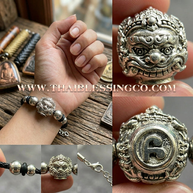 ✨🕉️ Sacred Polished Alpaca "No Mo Srivijaya" Phra Rahu Alchemical Sphere (Luk Om) Bracelet – Baramee Srivijaya The Ultimate Talisman for Modern Wealth, Fate Reversal, and Southern Prosperity!