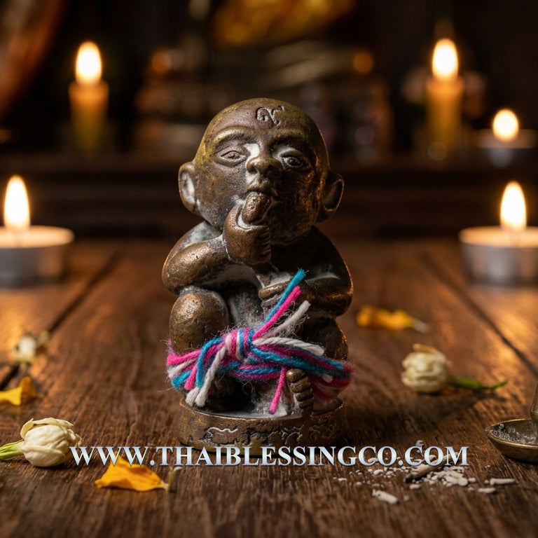 ✨ Sacred Primordial Wealth: "Kuman Dud Rok" Amulet – Ancient Cast Bronze "Nam Reuk" Infinite Supply Talisman (2023 Edition by Phra Arjan Arnon)