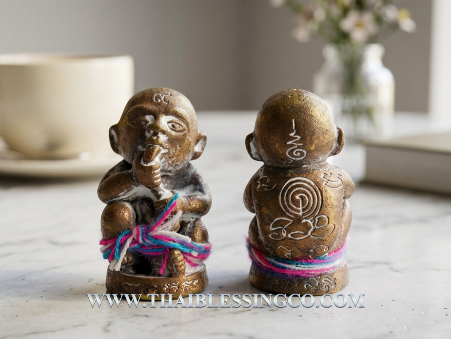 ✨ Sacred Primordial Wealth: "Kuman Dud Rok" Amulet – Ancient Cast Bronze "Nam Reuk" Infinite Supply Talisman (2023 Edition by Phra Arjan Arnon)