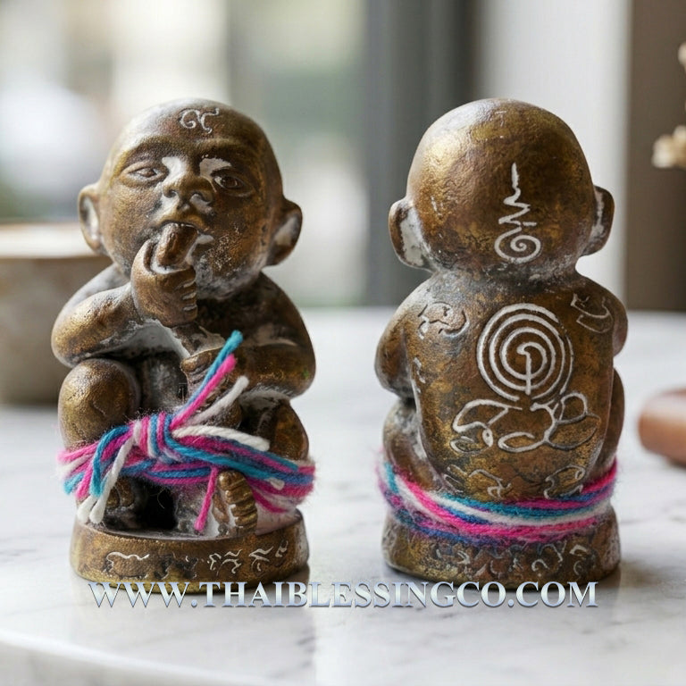 ✨ Sacred Primordial Wealth: "Kuman Dud Rok" Amulet – Ancient Cast Bronze "Nam Reuk" Infinite Supply Talisman (2023 Edition by Phra Arjan Arnon)