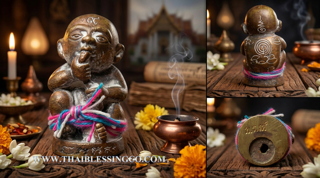 ✨ Sacred Primordial Wealth: "Kuman Dud Rok" Amulet – Ancient Cast Bronze "Nam Reuk" Infinite Supply Talisman (2023 Edition by Phra Arjan Arnon)