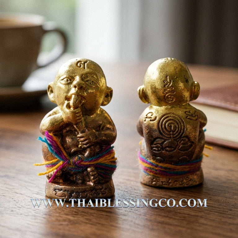 ✨ Sacred Primordial Wealth: "Kuman Dud Rok" Amulet – Sacred "Thong Hua" Metal Fusion for Infinite Supply & Business Luck (2023 Edition by Phra Arjan Arnon)