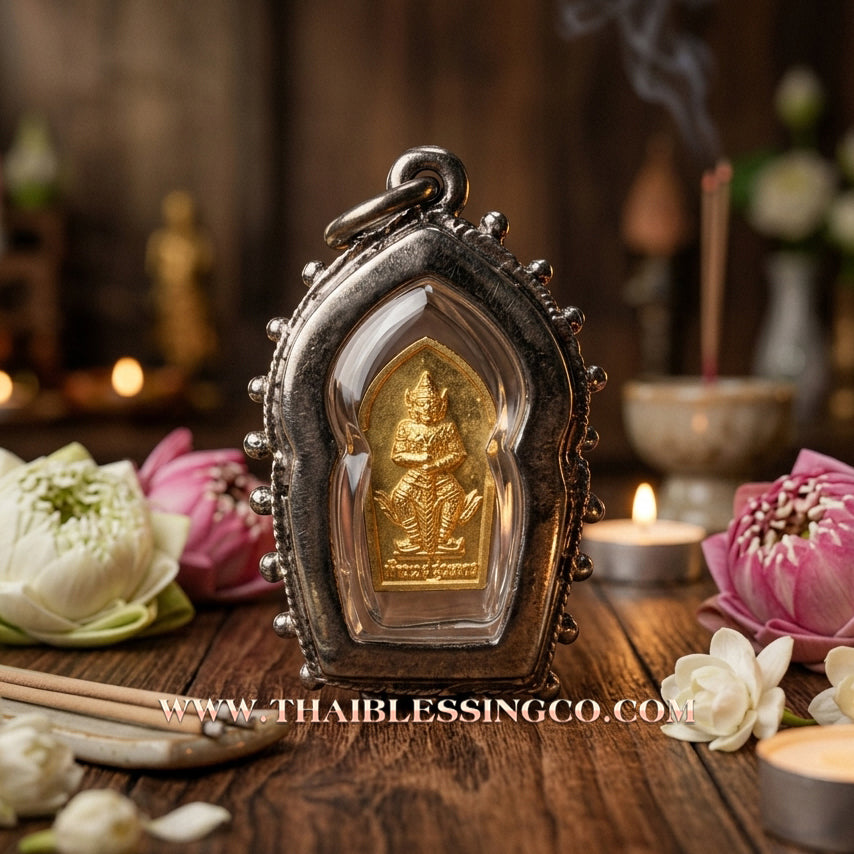 👹🔱 Sacred "Proc Bai Makham" Thao Wessuwan: Authentic "Lap Phon Phun Thawee" Protection & Wealth Edition by Phra Arjan Itth, Wat Chulamanee (2020)
