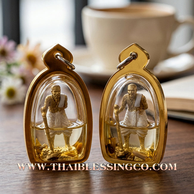 👴 Sacred "Pu Thuat Thong" (The Golden Ancestral Spirit) – – Submerged in Khao Or Sacred Herb Oil! The Ultimate Engine for Ancient Protection, Unstoppable Wealth, and Sovereign Authority!