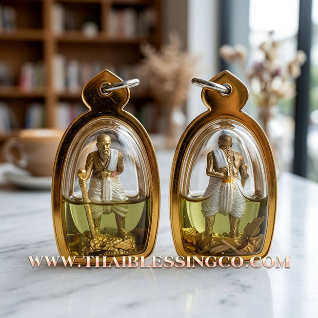 👴 Sacred "Pu Thuat Thong" (The Golden Ancestral Spirit) – – Submerged in Khao Or Sacred Herb Oil! The Ultimate Engine for Ancient Protection, Unstoppable Wealth, and Sovereign Authority!