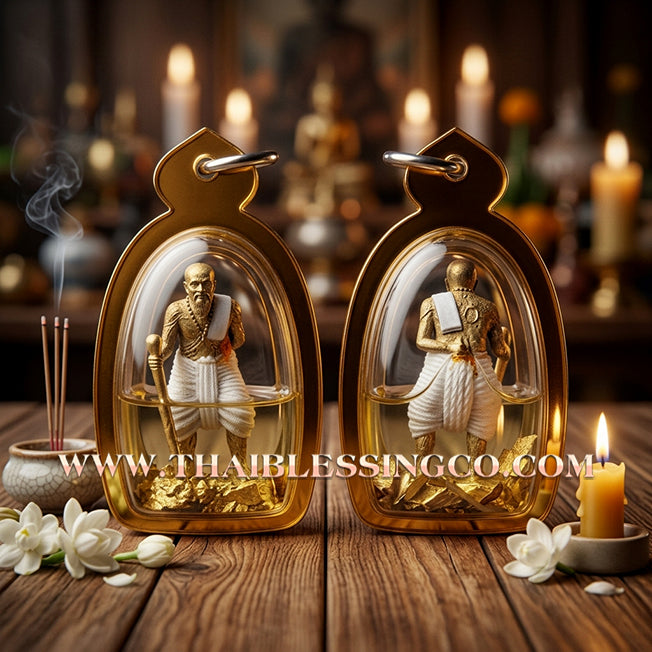 👴 Sacred "Pu Thuat Thong" (The Golden Ancestral Spirit) – – Submerged in Khao Or Sacred Herb Oil! The Ultimate Engine for Ancient Protection, Unstoppable Wealth, and Sovereign Authority!