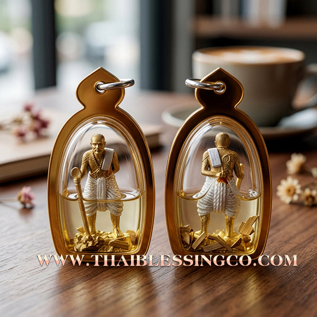 👴 Sacred "Pu Thuat Thong" (The Golden Ancestral Spirit) – – Submerged in Khao Or Sacred Herb Oil! The Ultimate Engine for Ancient Protection, Unstoppable Wealth, and Sovereign Authority!