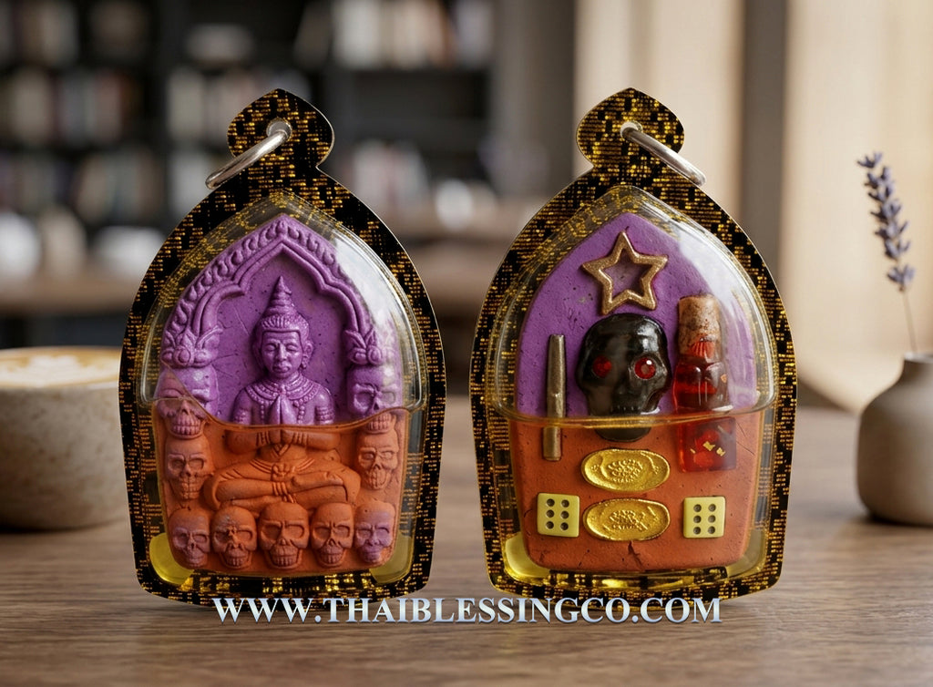 🌙 Sacred "Purple Cupid's Spell" Khun Paen - Golden Ghost Whispering Luck Edition (2025 Sovereign Series) - Blessed by Luang Phor Klom, Wat Nong Bua - Mystic Purple Phoenix Powder