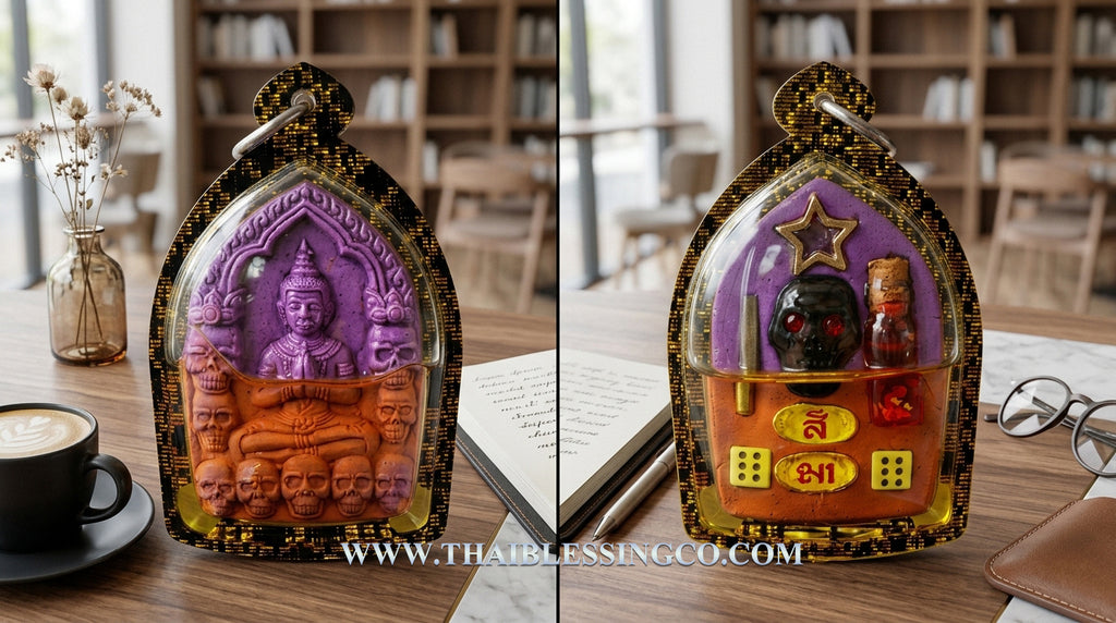 🌙 Sacred "Purple Cupid's Spell" Khun Paen - Golden Ghost Whispering Luck Edition (2025 Sovereign Series) - Blessed by Luang Phor Klom, Wat Nong Bua - Mystic Purple Phoenix Powder