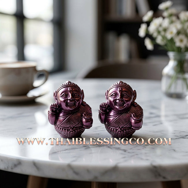 ✨🕉️ Sacred "Purple Sparkle" Bronze Mae Setthi (Millionaire Nang Kwak) Sphere – Luang Ta Ruam, Wat Khok Samran (2019 Exclusive) – The Ultimate Lanna-Style Talisman for Trade Dominance, Infinite Wealth, and Universal Compassion