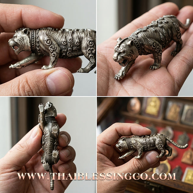 🐯 Sacred "Rachan Phayak" (The Tiger King) – Satin-Plated Alpaca Edition: Luang Pu Boonma, Wat Khao Kaew Thong (2025) – The Ultimate Tool for Sovereign Authority, Business Dominance, and Absolute Protection!