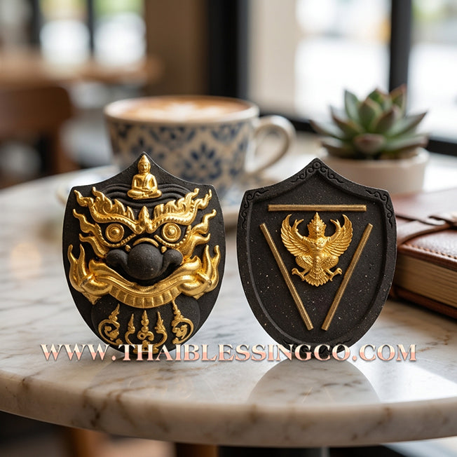🌑 Sacred "Rahu Kam Duang" (Fate-Supporting Rahu) – Gold-Leaf Single-Eyed Coconut Shell Edition: Luang Pu Nen Kaeo, Wat Ban Kaset Thung Setthi (2012) – The Ultimate Engine for Supporting Destiny, Financial Elevation, and Sovereign Protection!