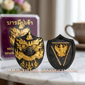 🌑 Sacred "Rahu Kam Duang" (Fate-Supporting Rahu) – Gold-Leaf Single-Eyed Coconut Shell Edition: Luang Pu Nen Kaeo, Wat Ban Kaset Thung Setthi (2012) – The Ultimate Engine for Supporting Destiny, Financial Elevation, and Sovereign Protection!