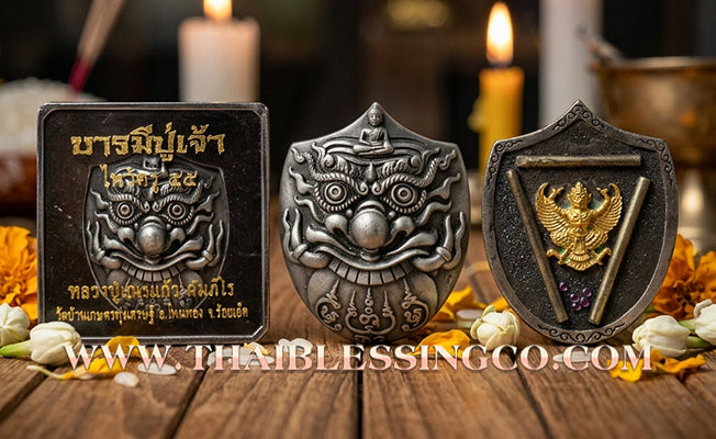 🌑 Sacred "Rahu Kam Duang" (Fate-Supporting Rahu) – Satin Silver Plated Samrit Edition: Luang Pu Nen Kaeo, Wat Ban Kaset Thung Setthi (2012) – The Ultimate Engine for Supporting Destiny, Financial Elevation, and Sovereign Protection!