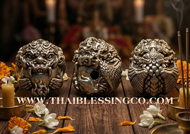 🌑 Sacred "Rahu Yok Chi-wit Phlik Duang" (Life-Elevating & Fate-Flipping Rahu) – White Gold (Thong Khao) Edition: Luang Pu Leng, Wat Nong Kae Samakkhi Tham (2019) – The Ultimate Engine for Destiny Reversal, Professional Dominance, and Absolute Fortune!