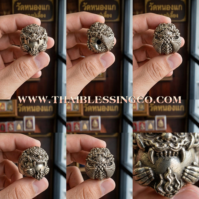 🌑 Sacred "Rahu Yok Chi-wit Phlik Duang" (Life-Elevating & Fate-Flipping Rahu) – White Gold (Thong Khao) Edition: Luang Pu Leng, Wat Nong Kae Samakkhi Tham (2019) – The Ultimate Engine for Destiny Reversal, Professional Dominance, and Absolute Fortune!