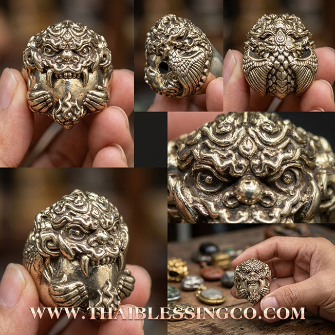 🌑 Sacred "Rahu Yok Chi-wit Phlik Duang" (Life-Elevating & Fate-Flipping Rahu) – White Gold (Thong Khao) Edition: Luang Pu Leng, Wat Nong Kae Samakkhi Tham (2019) – The Ultimate Engine for Destiny Reversal, Professional Dominance, and Absolute Fortune!