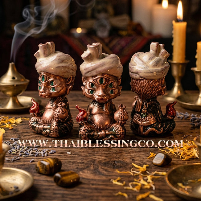 ✨🕉️ Sacred "Red Satin Enamel" Phraya Si Hu Ha Ta (The 4-Ears 5-Eyes Deity) – Instant Wealth Edition: Kruba Kamfan, Wat Ko Chok (2024 Exclusive) – The High-Frequency Tool for Rapid Financial Breakthroughs, Irresistible Aura, and Absolute Dominance!