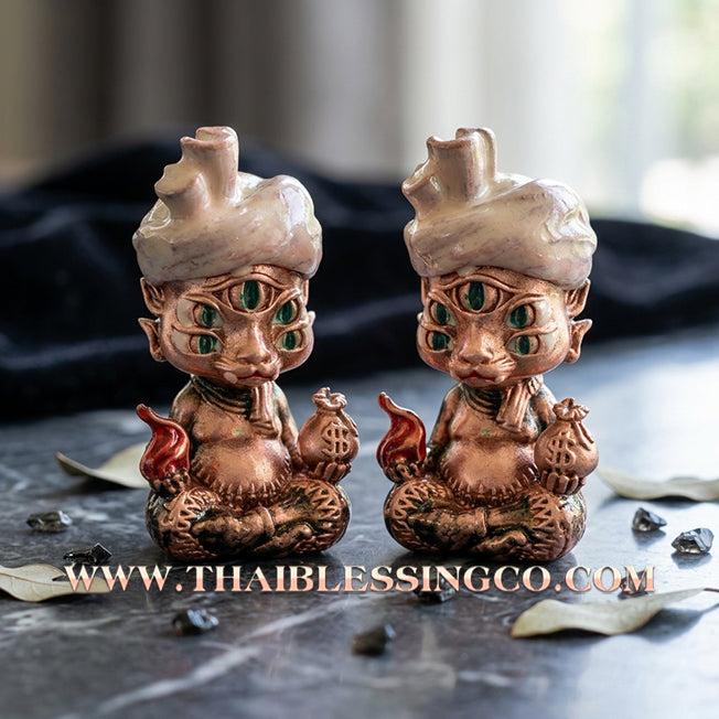 ✨🕉️ Sacred "Red Satin Enamel" Phraya Si Hu Ha Ta (The 4-Ears 5-Eyes Deity) – Instant Wealth Edition: Kruba Kamfan, Wat Ko Chok (2024 Exclusive) – The High-Frequency Tool for Rapid Financial Breakthroughs, Irresistible Aura, and Absolute Dominance!