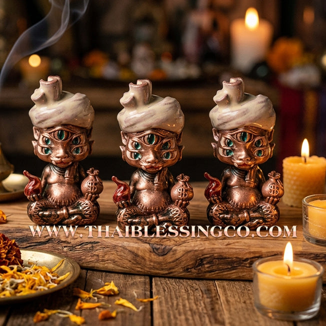 ✨🕉️ Sacred "Red Satin Enamel" Phraya Si Hu Ha Ta (The 4-Ears 5-Eyes Deity) – Instant Wealth Edition: Kruba Kamfan, Wat Ko Chok (2024 Exclusive) – The High-Frequency Tool for Rapid Financial Breakthroughs, Irresistible Aura, and Absolute Dominance!