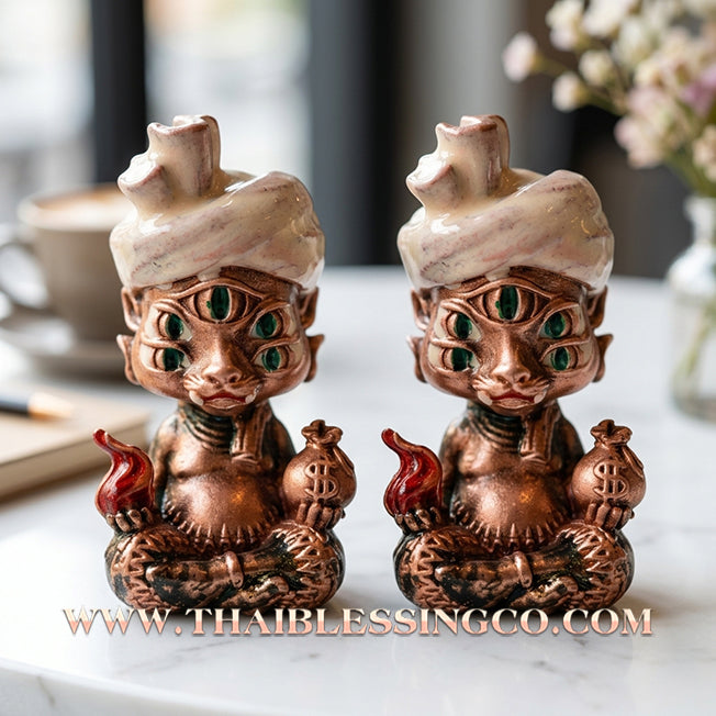 ✨🕉️ Sacred "Red Satin Enamel" Phraya Si Hu Ha Ta (The 4-Ears 5-Eyes Deity) – Instant Wealth Edition: Kruba Kamfan, Wat Ko Chok (2024 Exclusive) – The High-Frequency Tool for Rapid Financial Breakthroughs, Irresistible Aura, and Absolute Dominance!