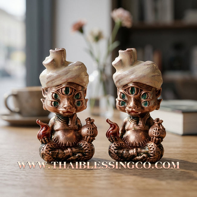 ✨🕉️ Sacred "Red Satin Enamel" Phraya Si Hu Ha Ta (The 4-Ears 5-Eyes Deity) – Instant Wealth Edition: Kruba Kamfan, Wat Ko Chok (2024 Exclusive) – The High-Frequency Tool for Rapid Financial Breakthroughs, Irresistible Aura, and Absolute Dominance!