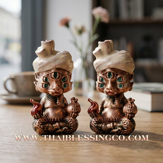 ✨🕉️ Sacred "Red Satin Enamel" Phraya Si Hu Ha Ta (The 4-Ears 5-Eyes Deity) – Instant Wealth Edition: Kruba Kamfan, Wat Ko Chok (2024 Exclusive) – The High-Frequency Tool for Rapid Financial Breakthroughs, Irresistible Aura, and Absolute Dominance!