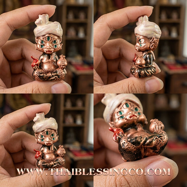 ✨🕉️ Sacred "Red Satin Enamel" Phraya Si Hu Ha Ta (The 4-Ears 5-Eyes Deity) – Instant Wealth Edition: Kruba Kamfan, Wat Ko Chok (2024 Exclusive) – The High-Frequency Tool for Rapid Financial Breakthroughs, Irresistible Aura, and Absolute Dominance!