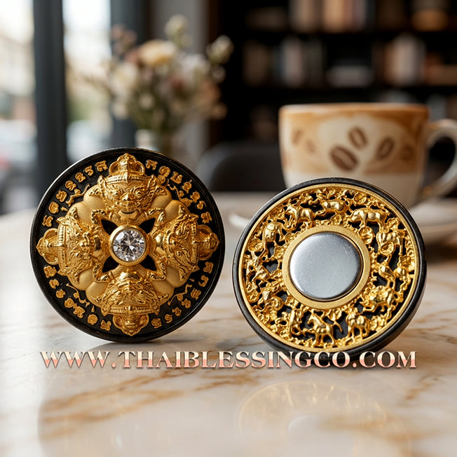 🌑 Sacred "Rian Rahu Phi Chai Sombat" (The Victorious Rahu of Treasures) – Black Ruthenium & Gold-Inlay Samrit Edition:The Ultimate Celestial Shield for Financial Command, Destiny Realignment, and Unshakeable Authority!