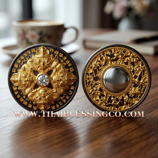 🌑 Sacred "Rian Rahu Phi Chai Sombat" (The Victorious Rahu of Treasures) – Black Ruthenium & Gold-Inlay Samrit Edition:The Ultimate Celestial Shield for Financial Command, Destiny Realignment, and Unshakeable Authority!