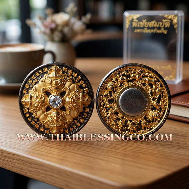 🌑 Sacred "Rian Rahu Phi Chai Sombat" (The Victorious Rahu of Treasures) – Black Ruthenium & Gold-Inlay Samrit Edition:The Ultimate Celestial Shield for Financial Command, Destiny Realignment, and Unshakeable Authority!