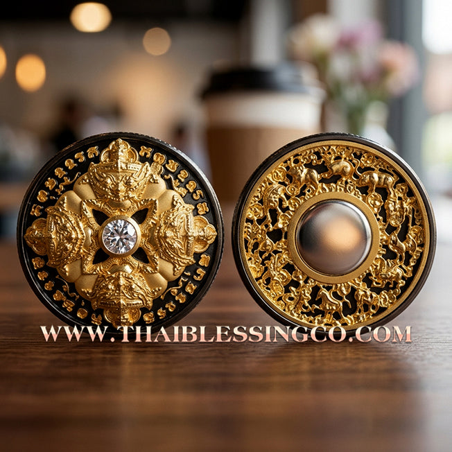 🌑 Sacred "Rian Rahu Phi Chai Sombat" (The Victorious Rahu of Treasures) – Black Ruthenium & Gold-Inlay Samrit Edition:The Ultimate Celestial Shield for Financial Command, Destiny Realignment, and Unshakeable Authority!