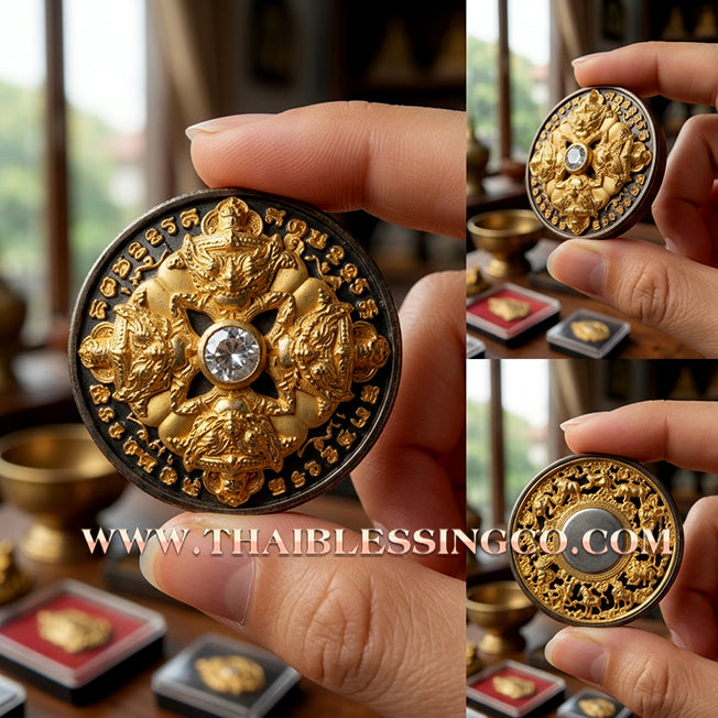 🌑 Sacred "Rian Rahu Phi Chai Sombat" (The Victorious Rahu of Treasures) – Black Ruthenium & Gold-Inlay Samrit Edition:The Ultimate Celestial Shield for Financial Command, Destiny Realignment, and Unshakeable Authority!